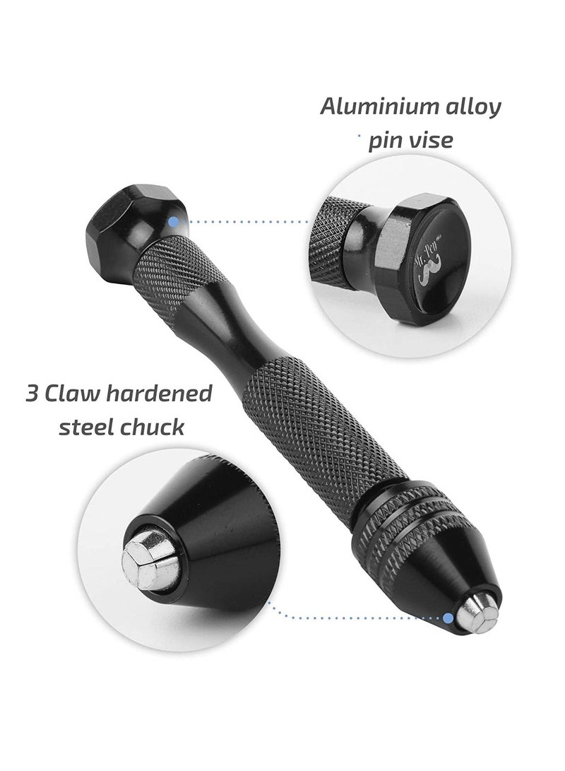 SYOSI Drill Drivers Hand Drill with 10 Drill Bits 0. 3.0mm Jewelry Drill Resin Drill Mini Drill Hand Drill for Jewelry Making Pin Vise Hand Drill Hand Drill for Resin Micro Drill Bit Mini Drill Set - Image 2