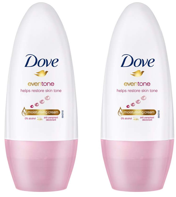Dove Eventone Deodorant Roll On For Women Antiperspirant Underarm Roll On Removes Odour Keeps Skin Fresh Clean Alcohol Free Paraben Free 50 ml Pack of 2 - Image 1