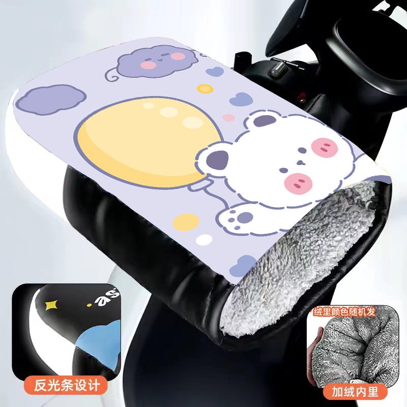 Generic Electric Bike Hand Cover Winter Warmth Thicken Heated Gloves Dahl bear 