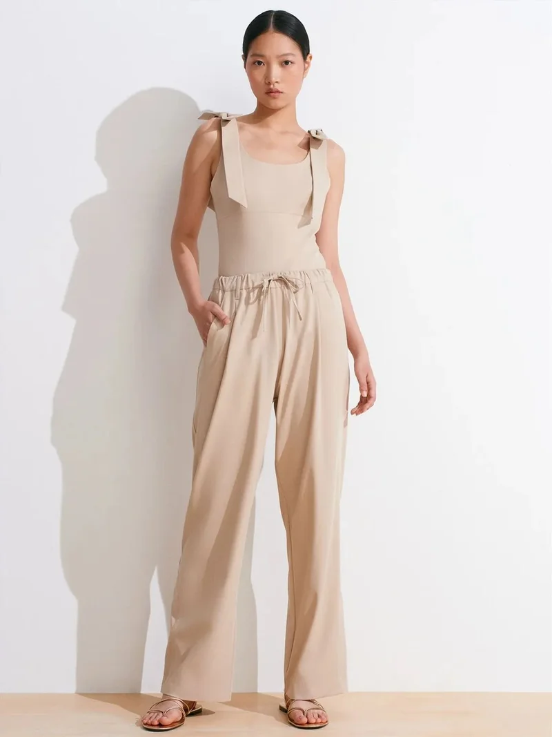 Dilvin DILVIN Wide-Leg Crepe Trousers