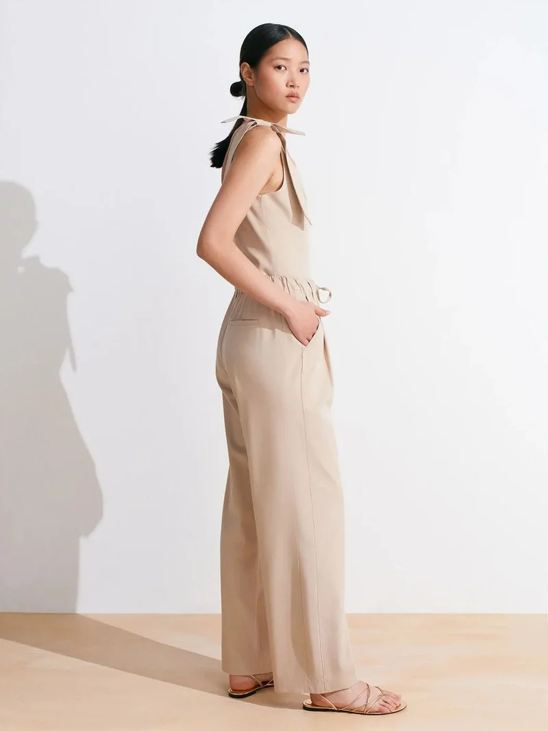 Dilvin DILVIN Wide-Leg Crepe Trousers