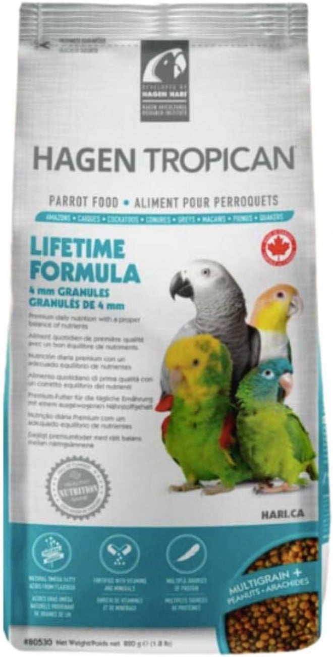 HARI Tropican Bird Food, Hagen Parrot Food with Peanuts & Sunflower Seeds, Maintenance Parrot Granules, Lifetime Formula, 1.8 lb Bag - Image 1