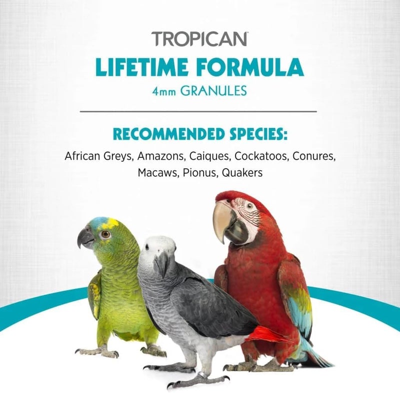 HARI Tropican Bird Food, Hagen Parrot Food with Peanuts & Sunflower Seeds, Maintenance Parrot Granules, Lifetime Formula, 1.8 lb Bag - Image 5