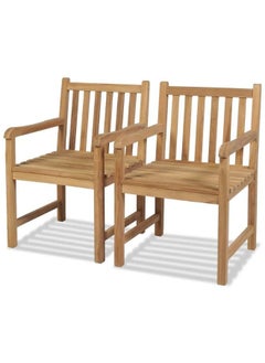 vidaxl vidaXL Outdoor Chairs 2 pcs Solid Teak Wood  - Image 1
