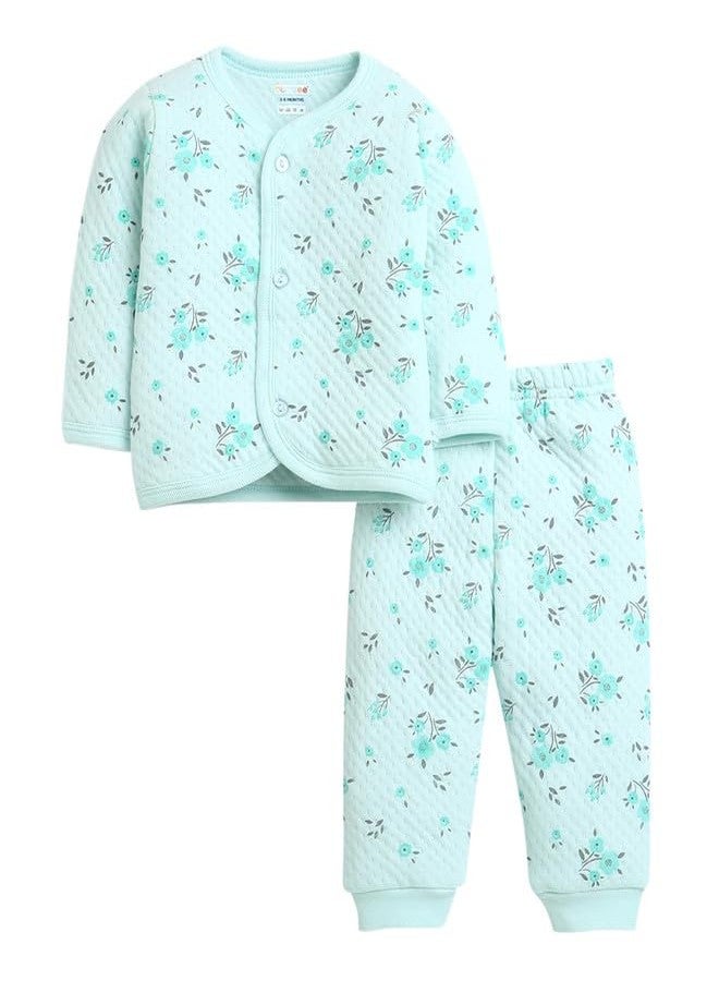 BUMZEE Mint Girls Full Sleeves Polyfill Winter Wear Set Age - 3-6 Months (Peb9815C-mnt) - Image 1