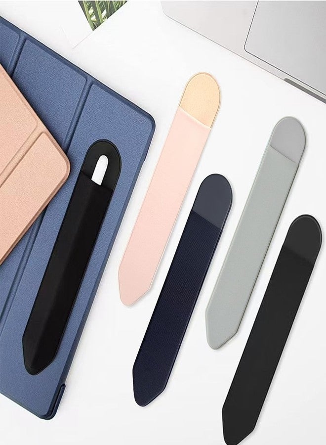 4 قطع من حوامل أقلام اللمس المرنة ذاتية اللصق، متوافقة مع قلم Apple Pencil من الجيل الأول والثاني، وأغطية أقلام الأجهزة اللوحية، متوفرة باللون الأسود والوردي والرمادي والأزرق، لأجهزة iPad وملحقات أقلام اللمس. - Image 2
