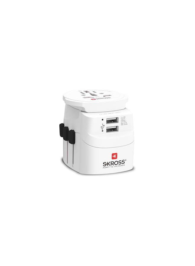 Skross Pro 2xA Light USB World Adapter, White - Image 3