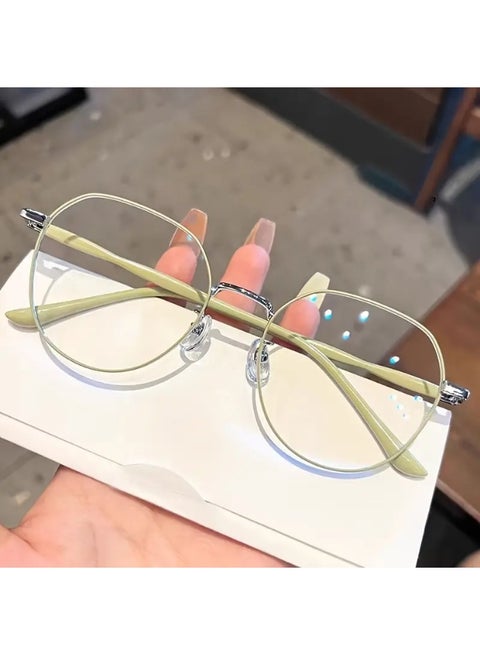 نظارات نسائية بإطار مربع كبير وعصري – تصميم يجمع بين المعدن وعدسات PC، خفيفة الوزن ومريحة، مثالية للوجوه الكبيرة، نظارات أنيقة للاستخدام اليومي (تشمل علبة نظارات)، نظارات حجب الضوء الأزرق، نظارات واقية للعين