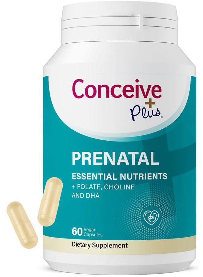 Conceive Plus Prenatal Vitamins for Women Supplement - Multivitamin With Folic Acid for Pregnancy Vegan, Choline, Iron - Pre Natal Vitamins DHA, Non GMO - Maternity Vitamin for Brain & Eye 60 Capsules - Image 1