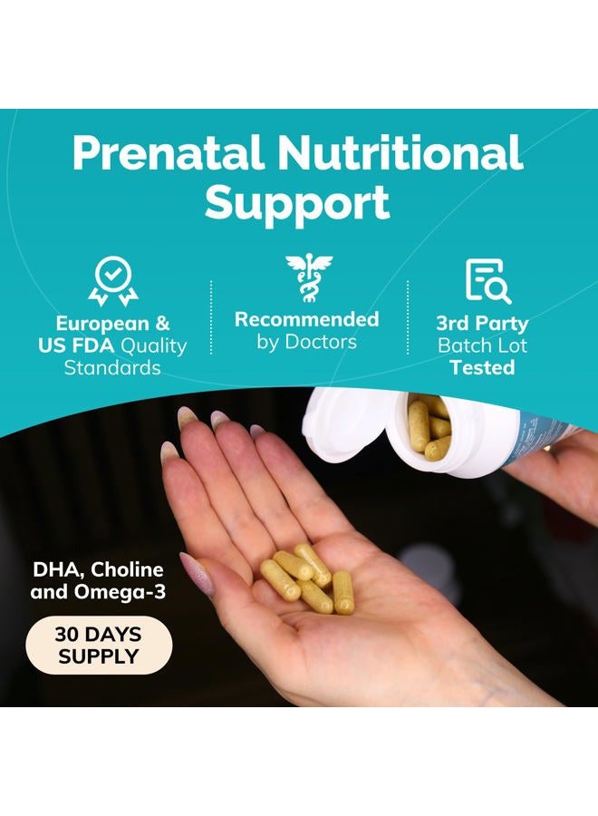 Conceive Plus Prenatal Vitamins for Women Supplement - Multivitamin With Folic Acid for Pregnancy Vegan, Choline, Iron - Pre Natal Vitamins DHA, Non GMO - Maternity Vitamin for Brain & Eye 60 Capsules - Image 4