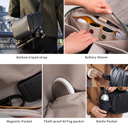 PGYTECH OneGo Solo V2 Camera Sling Bag, 10L Crossbody Camera Bag for Urban Travel Photographers, Mirrorless Camera Bag for Sony/Canon/Nikon/DJI Mavic/Air/Mini/Tripod/Laptop, Green - Image 5