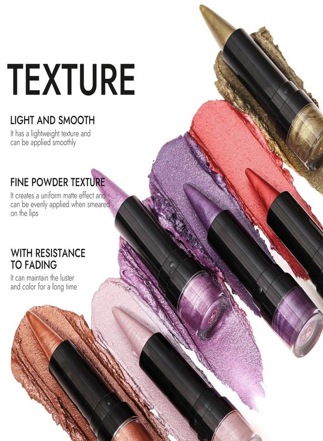 YOUNG VISION Shimmering Metallic Lipstick Set - 6-Piece Copper and Shimmer Lip Liner Color Collection, Long-lasting Bold Shine, Smooth Texture for Sculpted Lips - Image 2