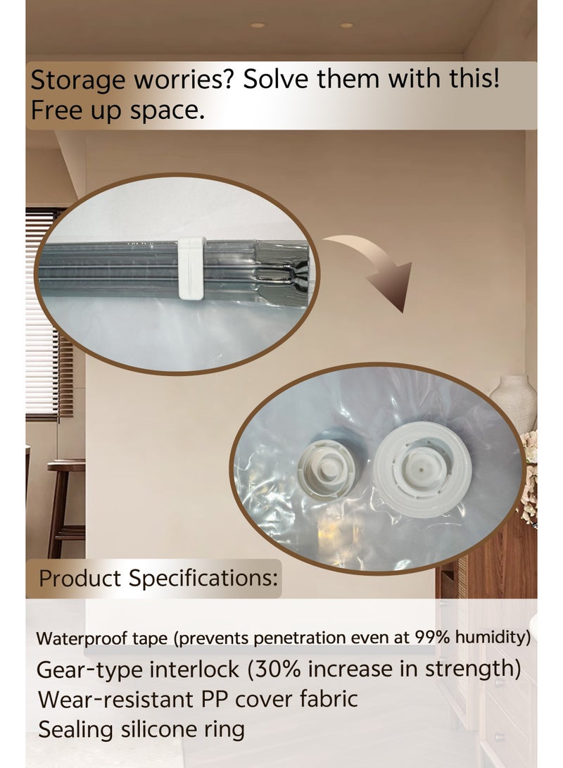 9-Pack Vacuum Storage Bags, 3-Size Set (60x40cm, 70x50cm, 80x60cm) - Space Saver Compression Bags for Clothes & Bedding - Image 5