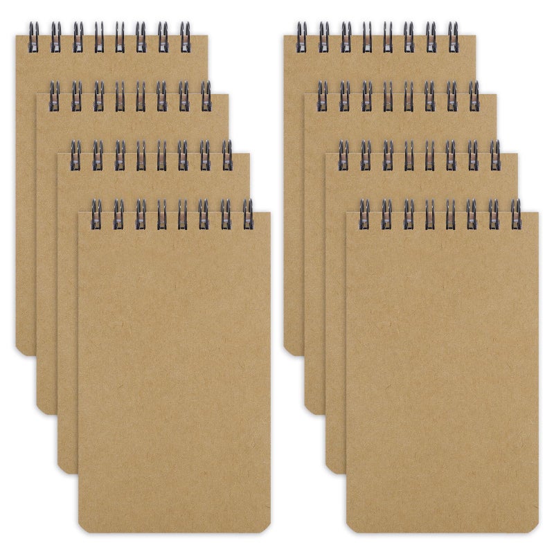 Thboxes 8 Pack Pocket Notebook, 3x5 Small Spiral Notebooks with 60 Sheets/120 Lined Pages Small Notebook Spiral Notepads Mini Note Pads Notebooks for School Office (Brown) - Image 1