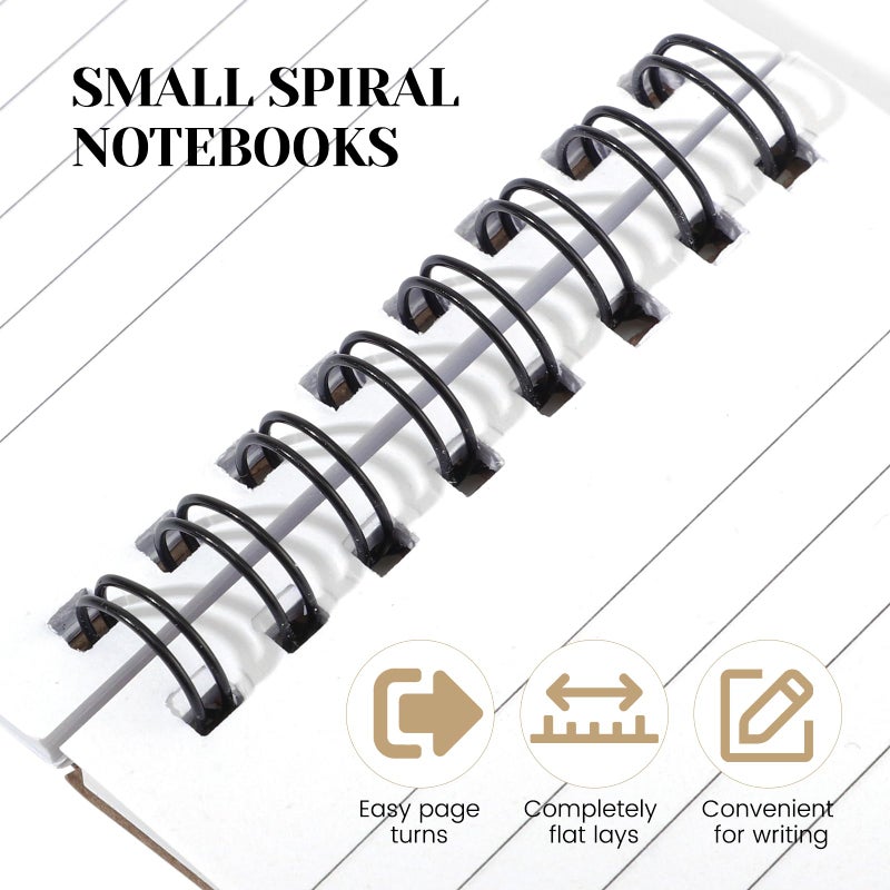Thboxes 8 Pack Pocket Notebook, 3x5 Small Spiral Notebooks with 60 Sheets/120 Lined Pages Small Notebook Spiral Notepads Mini Note Pads Notebooks for School Office (Brown) - Image 3
