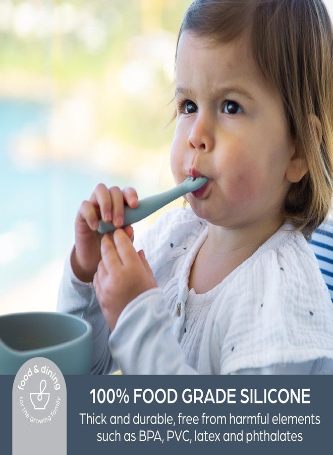 Dreambaby Scoop Mash and Twist Silicone Baby Spoon Set - 3 Stage Toddler Utensils for Baby Led Weaning - Soft Bite Training Spoons, Seafoam - Image 4