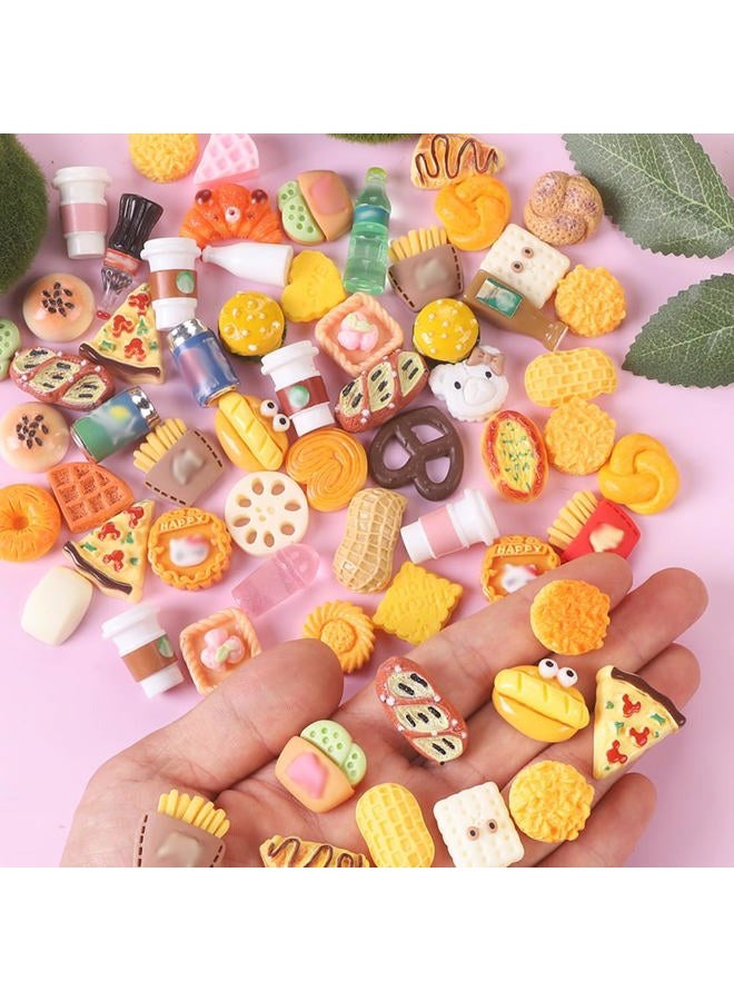 DULEFUN 100pcs Miniature Foods Drink Bottles Toys, Mixed Mini Resin Food Drinks Figures Pretend Play Kitchen Game Party Favor Toy for Dollhouse Accessories Decorations - Image 2