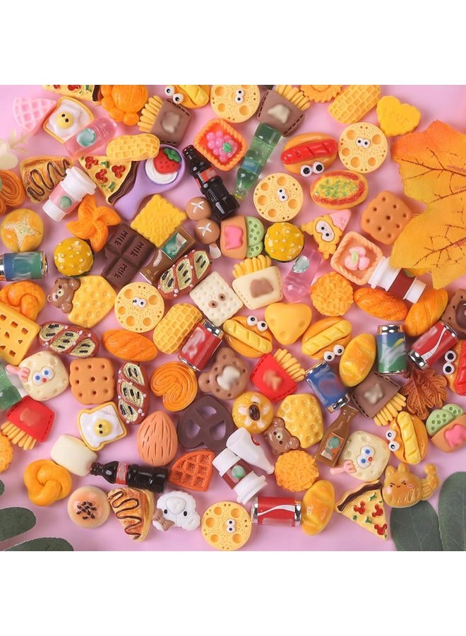DULEFUN 100pcs Miniature Foods Drink Bottles Toys, Mixed Mini Resin Food Drinks Figures Pretend Play Kitchen Game Party Favor Toy for Dollhouse Accessories Decorations - Image 4