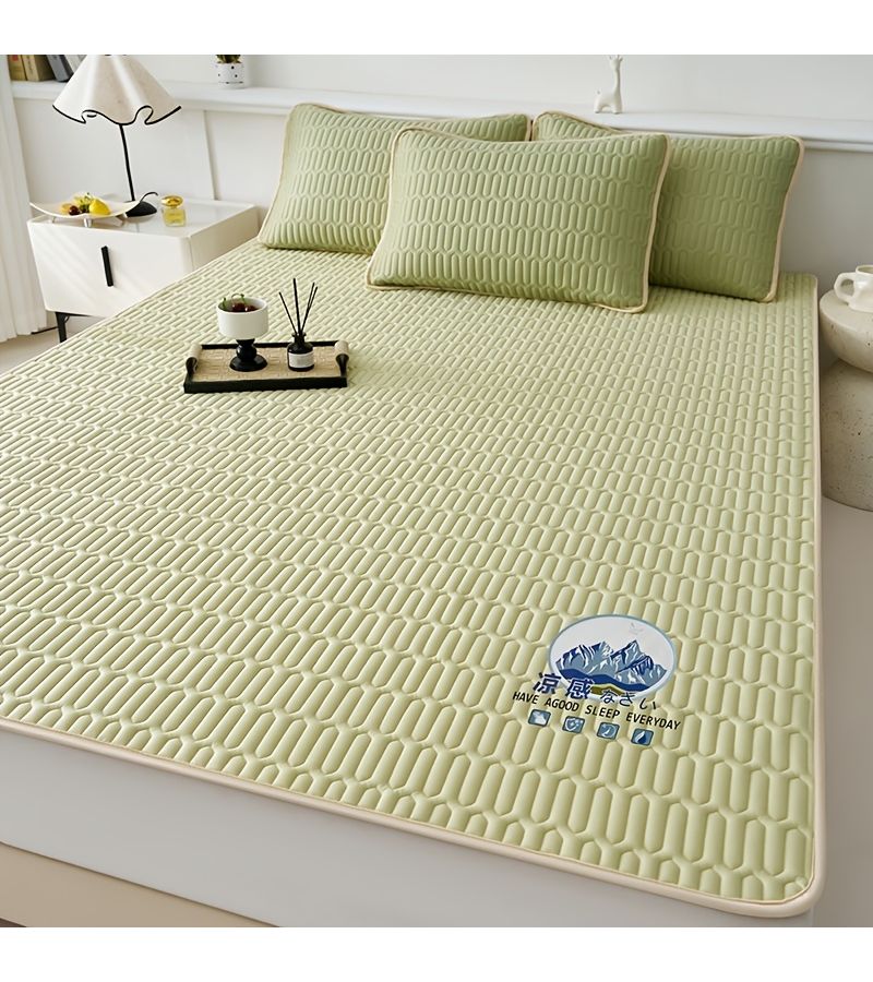 1 Piece Grey Latex Cooling Mat 39.37 by 78.74 Inches Ice Silky Fiber Fabric Summer Cooling Pad Soft Comfortable Skin Friendly Breathable Waffle Weave Long Lasting Cooling Mat for Wilderness Camping And Outdoor - Image 4