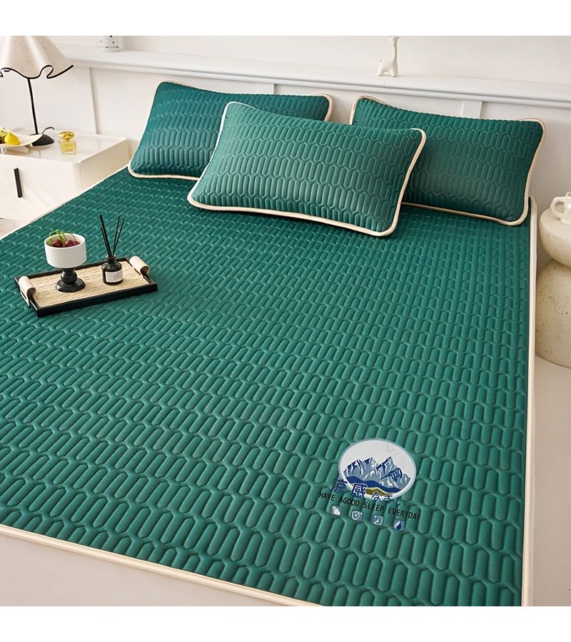1 Piece Grey Latex Cooling Mat 39.37 by 78.74 Inches Ice Silky Fiber Fabric Summer Cooling Pad Soft Comfortable Skin Friendly Breathable Waffle Weave Long Lasting Cooling Mat for Wilderness Camping And Outdoor - Image 5