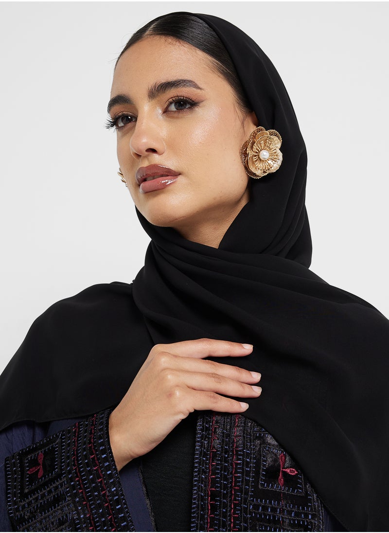 hayas closet Embroidered Abaya with Sheila  - Image 4