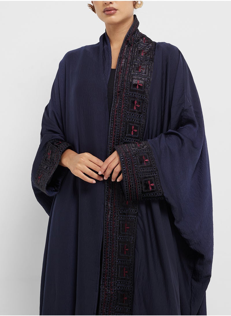 hayas closet Embroidered Abaya with Sheila  - Image 3