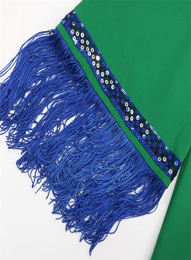 Loquat Tassel Sequin Dres Jalabiya  Musilms Green  - Image 4