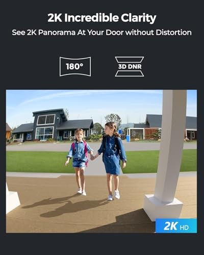 REOLINK Video Doorbell WiFi Camera - Wired 2K Outdoor, 5G&2.4G WiFi, 4:3 Wide View Angle, Smart Detection, Local Storage, No Subscription Front Door Home Security, Customized Chime V2 - Image 2