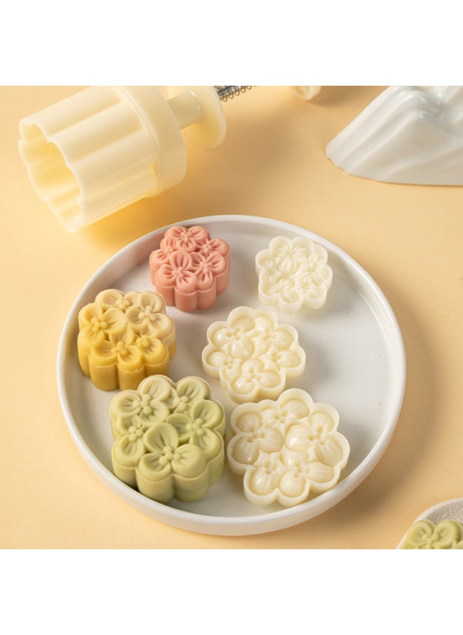 Generic - Osmanthus Mooncake Mold Style 2024 Pressing Ice Skin Hand Pressing Household Mung Bean Cake Flow Heart Mid-Autumn Chinese Style Cherry Blossoms-color:Lotus 50g 2 Pieces - Image 1