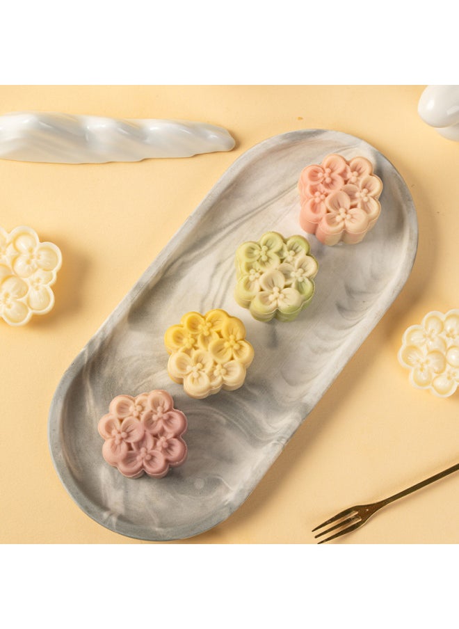 Generic - Osmanthus Mooncake Mold Style 2024 Pressing Ice Skin Hand Pressing Household Mung Bean Cake Flow Heart Mid-Autumn Chinese Style Cherry Blossoms-color:Lotus 50g 2 Pieces - Image 1