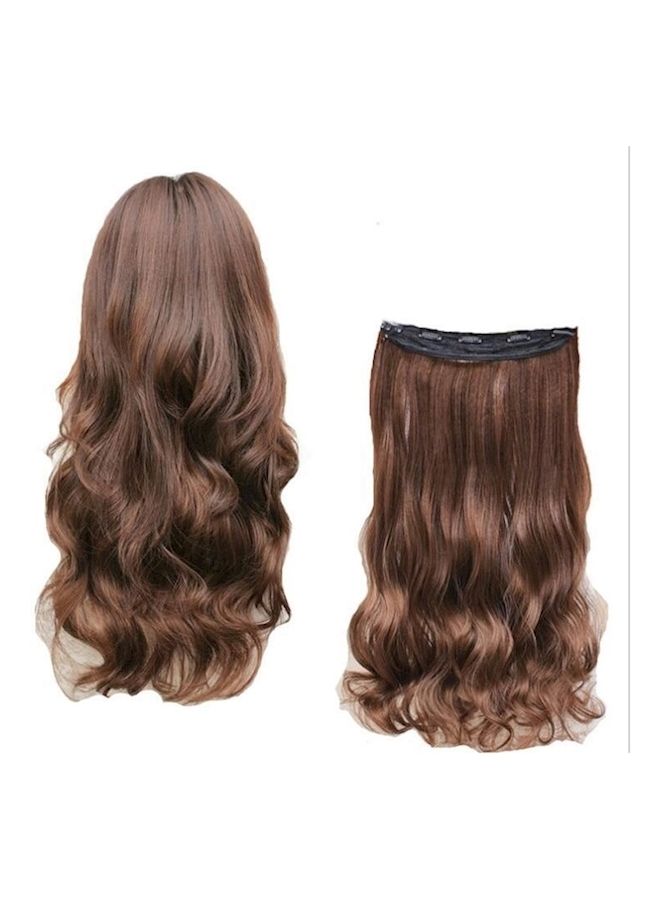 NIBEMINENT Long Curly Hair Extension Brown - Image 1