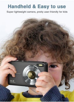 Generic Digital Camera, FHD 1080P Kids Camera, 44MP Point and Shoot Digital Cameras with 32GB Memory Card and Two Batteries, 16X Zoom , Lanyard, Compact Size Camera, Gift for Boys/Girls (Black)  - Image 3