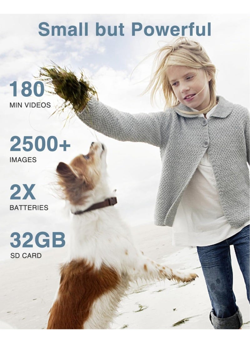 null - Digital Camera, FHD 1080P Kids Camera, 44MP Point and Shoot Digital Cameras with 32GB Memory Card and Two Batteries, 16X Zoom , Lanyard, Compact Size Camera, Gift for Boys/Girls (Black) - Image 1
