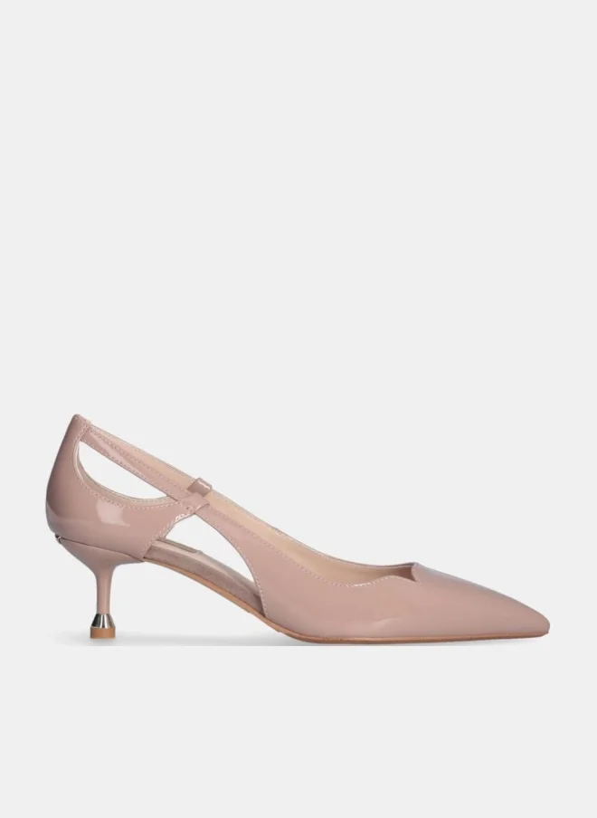 ليو جو Patent leather court shoes with cut-out detailing
