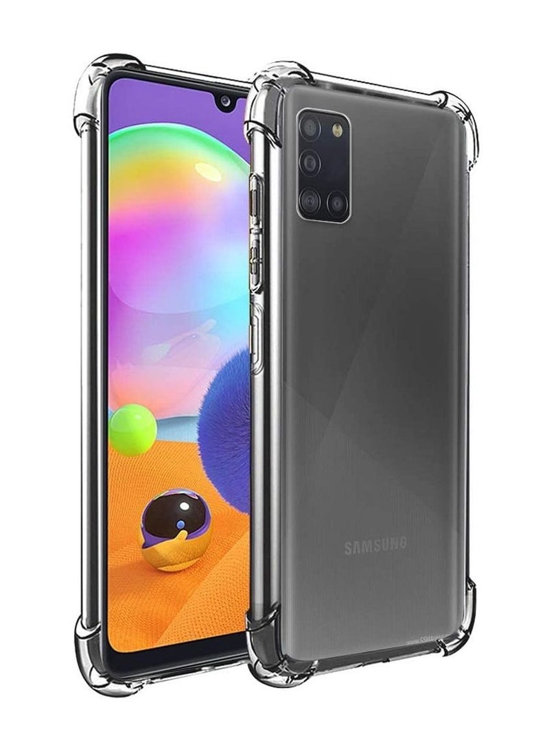 IAF Samsung Galaxy A31 Case Cover Protective Shock Absorption Bumper soft Transparent Case (Clear) - Image 1