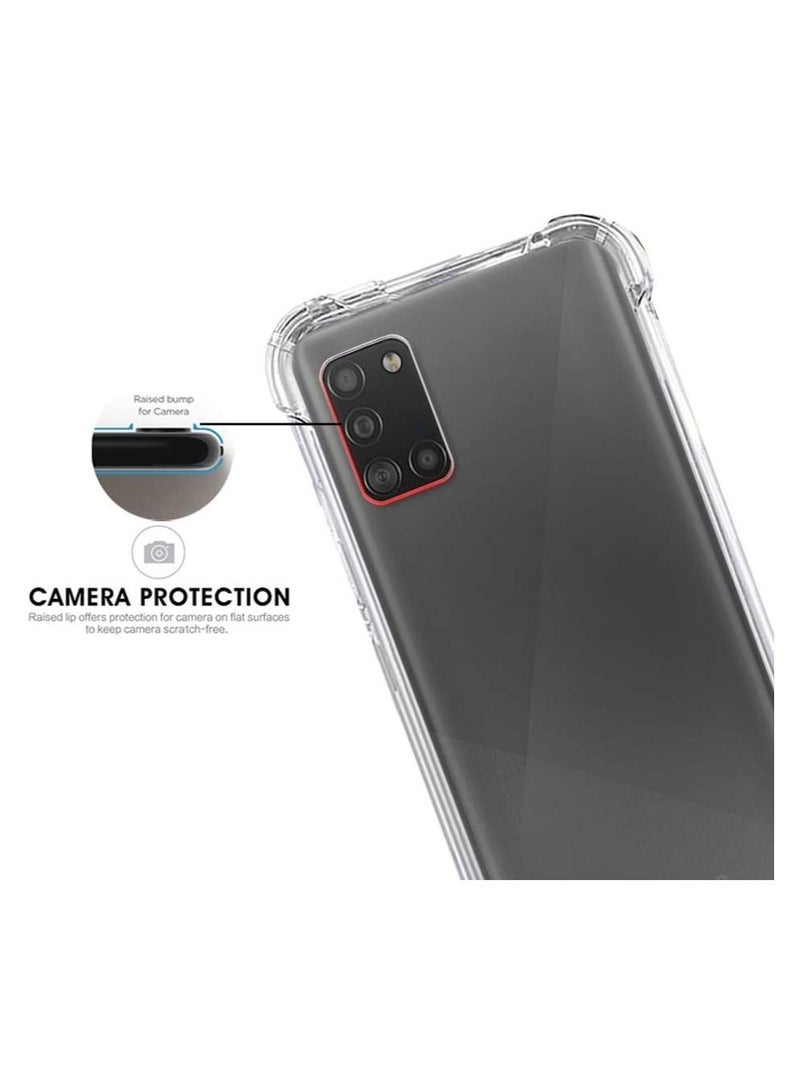 IAF Samsung Galaxy A31 Case Cover Protective Shock Absorption Bumper soft Transparent Case (Clear) - Image 3
