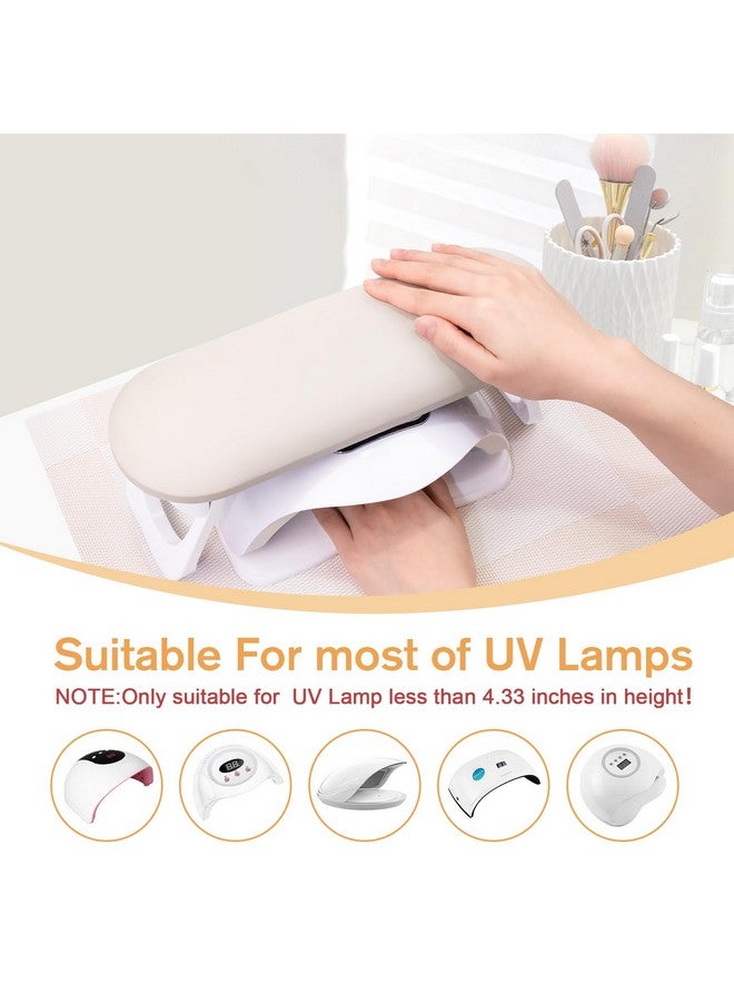 Subay Nail Arm Rest, Foldable PU Leather Nail Hand Rest for Acrylic Nails Cushion Hand Holder, Nail Hand Pillow Nail Art Accessories Tool for Nails Tech Manicure Pedicure Salon Home Use - Light Gray - Image 3