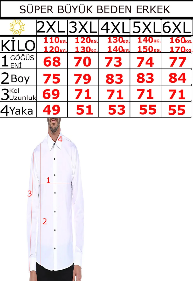 فاريتا Men's Dark Blue Large Size Collar Buttoned Long Sleeve Plain Classic Men's Shirt