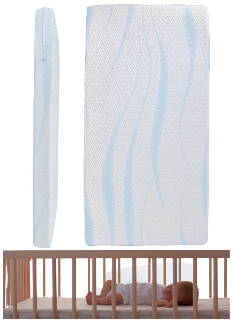 Zaprus Baby Crib Mattress 120x60x10 Memory Foam, Naturally Breathable and Supportive, Medium Firmness Toddler Bed Mattress with Removable Cover  - Image 1