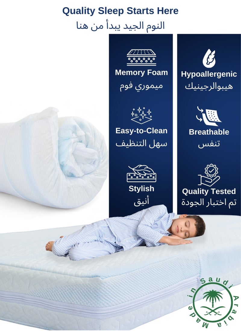 Zaprus Baby Crib Mattress 120x60x10 Memory Foam, Naturally Breathable and Supportive, Medium Firmness Toddler Bed Mattress with Removable Cover  - Image 2