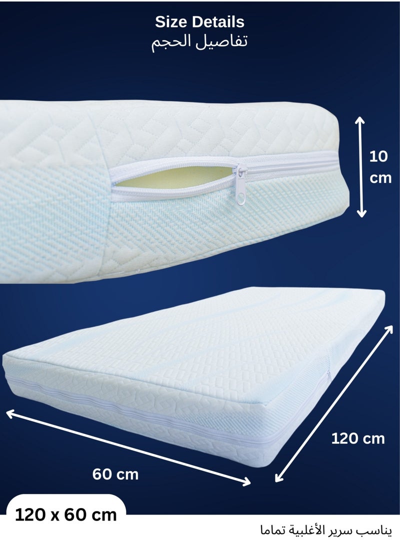 Zaprus Baby Crib Mattress 120x60x10 Memory Foam, Naturally Breathable and Supportive, Medium Firmness Toddler Bed Mattress with Removable Cover  - Image 4