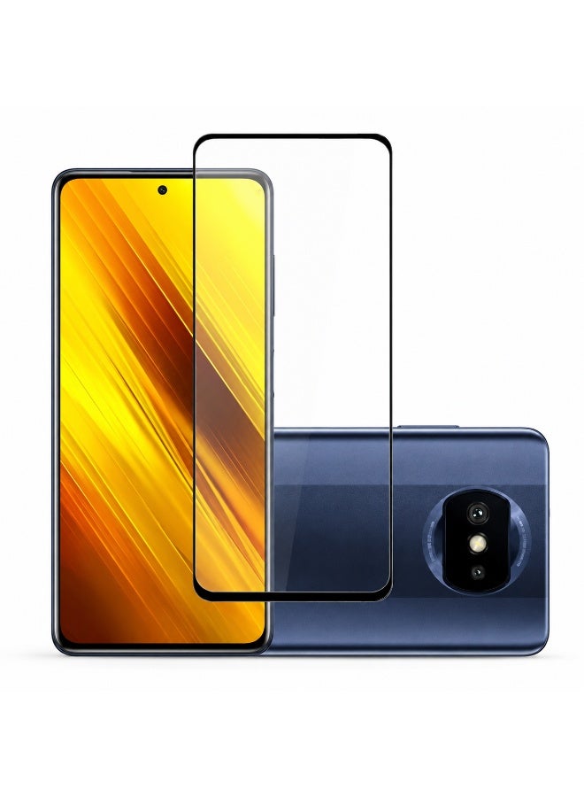Deer Al-Ghazala Anti-Static ESD Tempered Glass Screen Protector Compatible with Xiaomi Poco X3 Pro - Full Glue Black Frame - Image 1