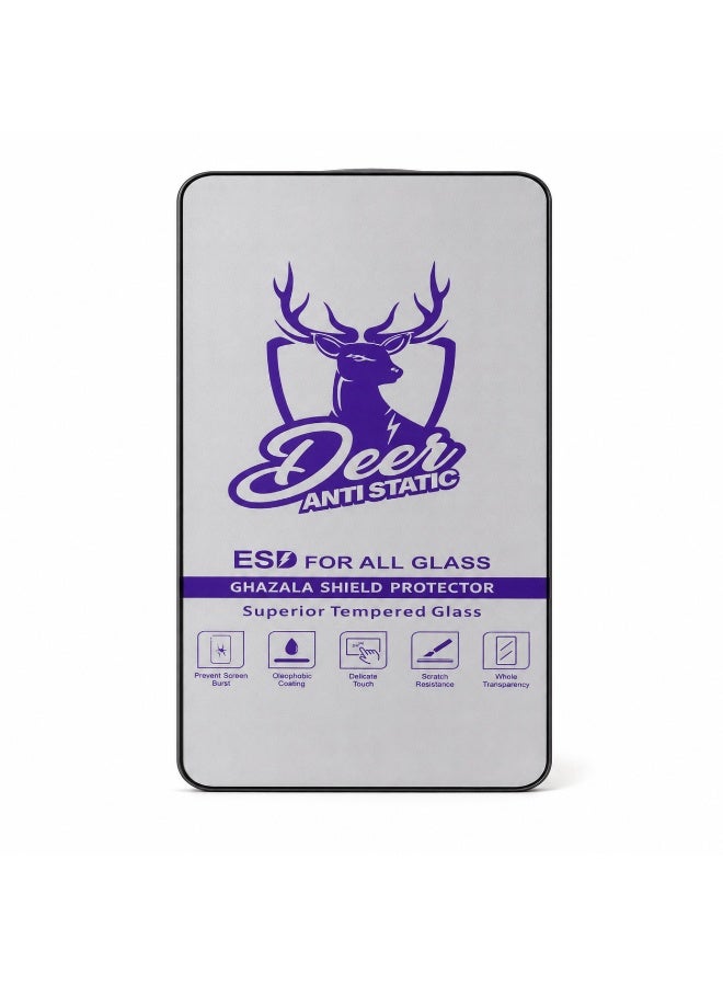 Deer Al-Ghazala Anti-Static ESD Tempered Glass Screen Protector Compatible with Xiaomi Poco X3 Pro - Full Glue Black Frame - Image 2