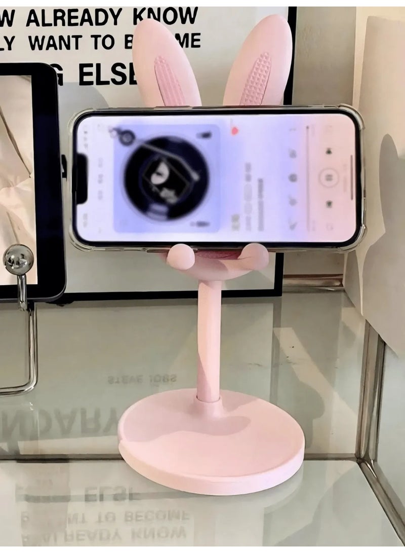 Pink Phone Stand with Cute Bunny Design – Provides Stable Support and Prevents Slipping or Falling – Non-Slip Base - Image 2
