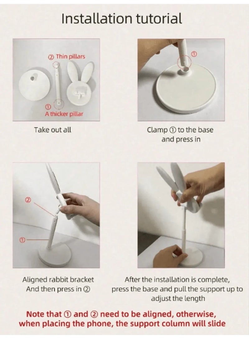 Pink Phone Stand with Cute Bunny Design – Provides Stable Support and Prevents Slipping or Falling – Non-Slip Base - Image 5