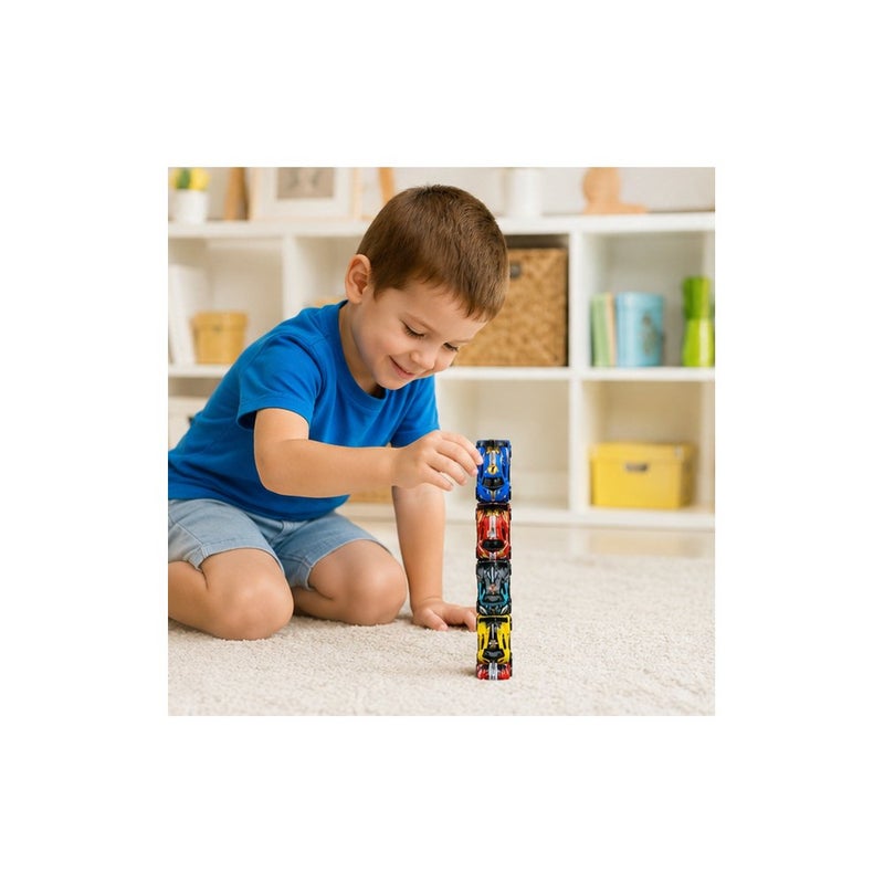 Stackable Toy Racing Cars Set, 4 Pack, Multicolour - Image 3