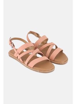 clarks Women Standard Karsea Sun Adjustable Sandals, Peach  - Image 1