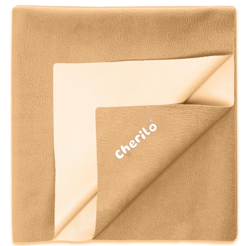 Cherilo Quick Dry Waterproof Protector Baby Dry Sheets, Small (50cm X 70cm)| Beige, Pack of 1 - Image 1