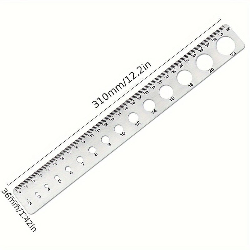 Circular Hole Ruler White Round Square Multifunctional Diameter Measurement Tool - Image 2