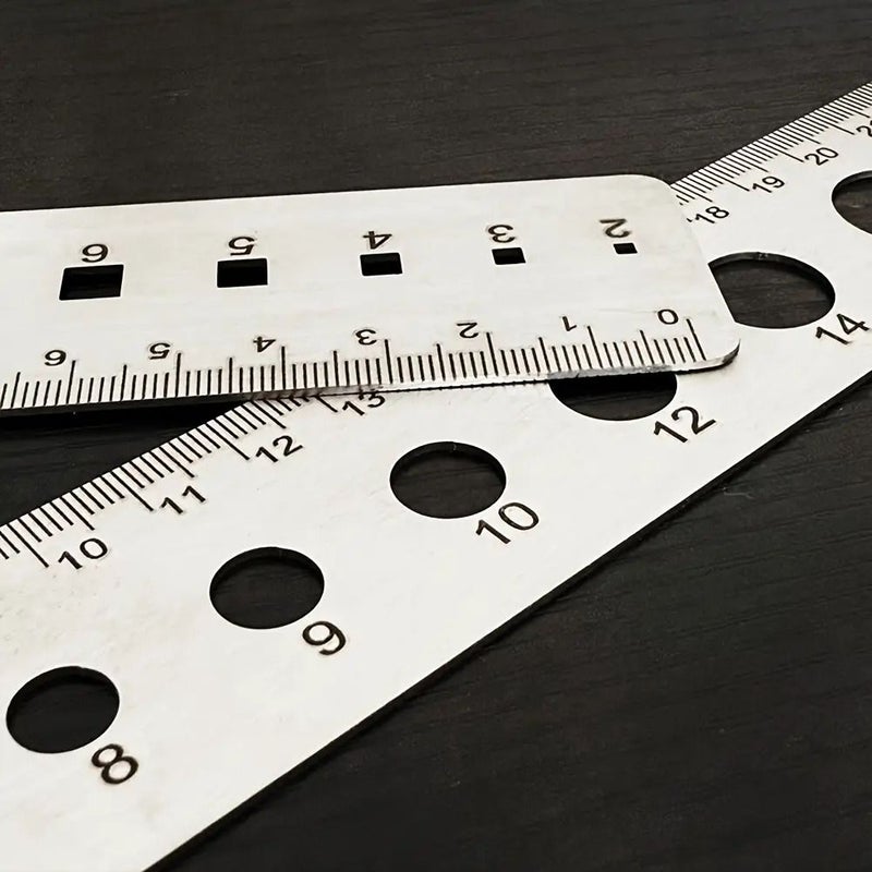 Circular Hole Ruler White Round Square Multifunctional Diameter Measurement Tool - Image 3